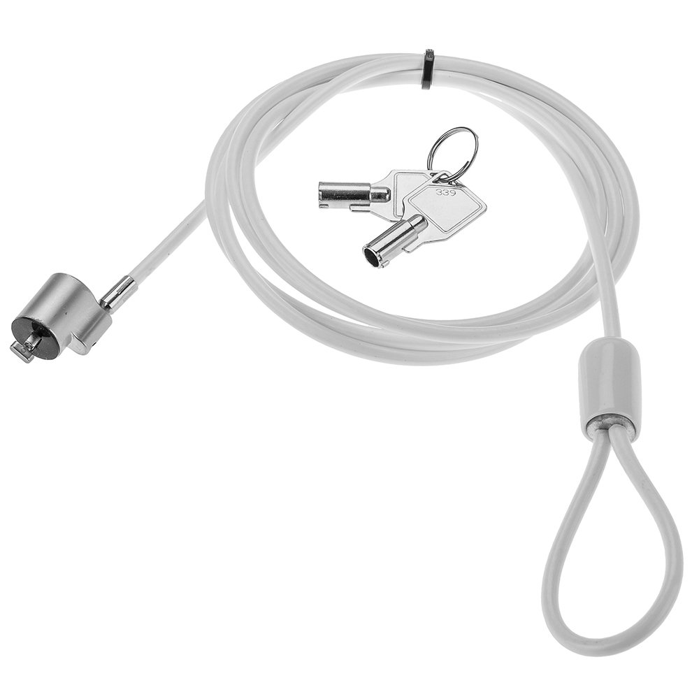 SecurityXtra - NoteSaver Slim- Laptop Security Cable, 4mm - White - KA