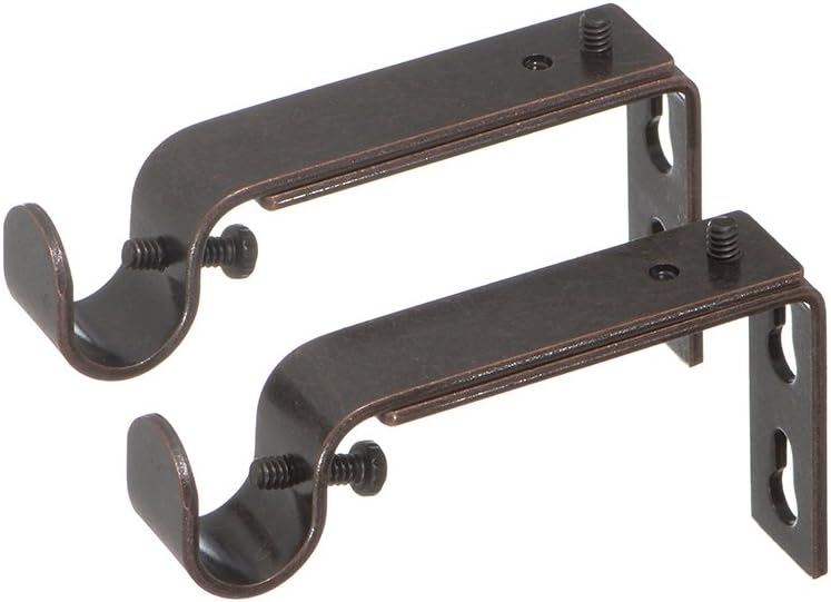 Ivilon Adjustable Brackets for Curtain Rods - for 1/2 or 5/8 Inch Rods. Set of 2 - Oil Rubbed Bronze: Home & Kitchen