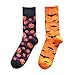 SherryDC Men's Halloween Pumpkins Bats Novelty Fun Crew Length Casual Dress Socks 2-Pack,One Size