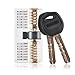 1-Pack Transparent Practice Lock, Sopoby Crystal Visible Training Lock for Locksmith, Cylinder Lock with 2 Keys (Dual Keyholes)
