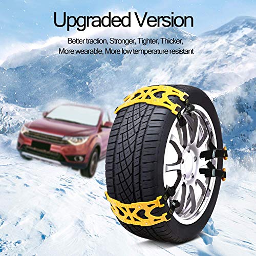 MONODEAL Snow Tire Trains, Durable Anti-Slip Snow Trains for Car, SUV, Van, Pickup Trucks, Universal Anti Skid Tire Chains for Emergencies and Occasional Use - Thumbnail 5