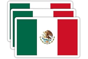 EMMACELA (3PCS) Mexico Flag stickers, Countries Flag Stickers - Waterproof Vinyl Decals For Laptops, Tumblers, Water Bottles, Books, Scrapbooks, Size 3 X 1.8 Inch