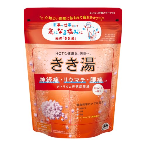 きき湯 ナトリウム芒硝炭酸湯 薬用 炭酸入浴剤 透明 和ひのきの香り 360g 計量スプーン付き お風呂 神経痛 リウマチ 腰痛 医薬部外品