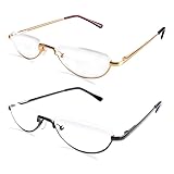 Reading Glasses 2 Pairs Half Frame Semi Rimless Men