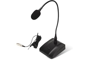 Gooseneck Condenser Microphone, Desktop Mic 6.35mm Wired Microphone Podium Microphones USB Microphone Desktop Paging Mic Cord