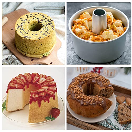 Bezall 6 Inch Angel Food Cake Pan with Removable Bottom, Aluminum Round