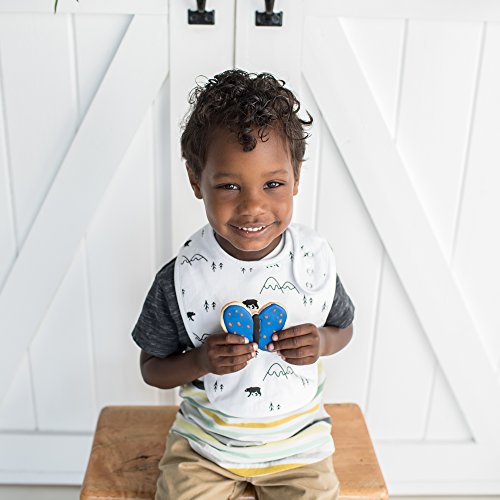 Premium, Organic Cotton Toddler Bibs, Unisex 5-pack Extra Large Baby Bibs for Boys and Girls by KiddyStar, Perfect Baby Shower Gift for Feeding, Drooling and Teething, Adjustable 3 Snaps - Thumbnail 7