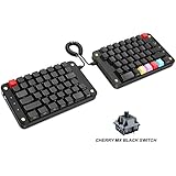 Koolertron Programmable Split Mechanical Keyboard with Cherry MX Black Switch, All 89 Keys Programmable Ergonomic Keypad, 8 Macro Keys [SMKD62](Cherry MX Black Switch (Game))