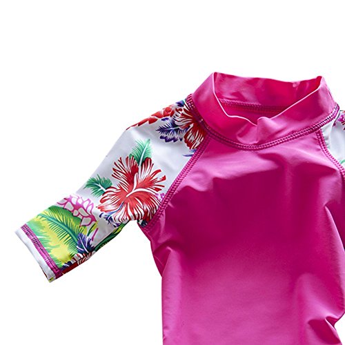 Baby Toddler Girls' Two Piece Swimsuits Set Kid Swimwear Bathing Suit Rash Guard Sets UPF 50+ (Pink, 1-2T(Height:33.5"-37.5"/85-95cm)/S)
