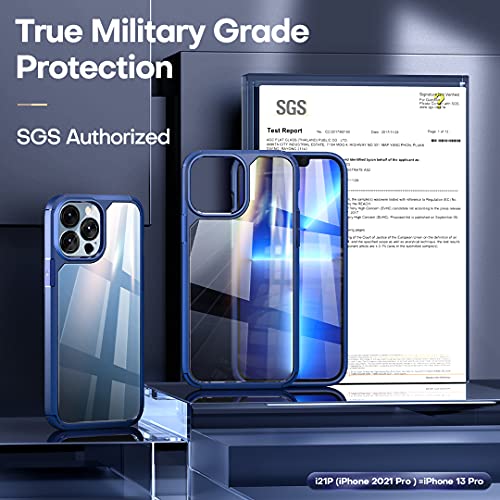 TAURI [5 in 1] Designed for iPhone 13 Pro Case, Not Yellowing, with 2