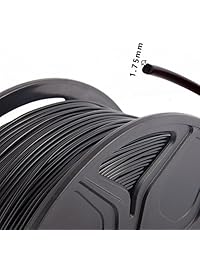 tianse Pla + 3d impresora filament, Dimensional precisión +  0,03, bobina de 2.2 pound,, Negro
