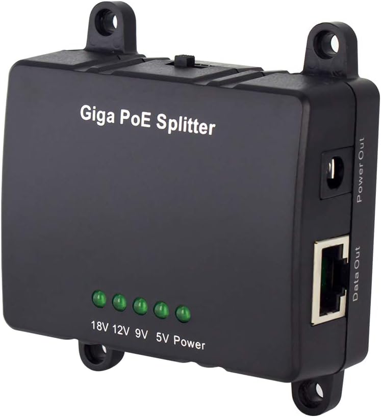 CENTROPOWER Gigabit PoE Splitter,Network-Repeaters,Wall Mountable Adjustable Voltage Output,PoE Powered IEEE 802.3af/802.3at Compliant,POE+ Injector