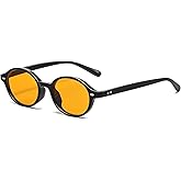 YouthMall Retro Oval Sunglasses for Women Men Trendy Small Face Round Sunnies 90s Vintage Style UV400 Protection