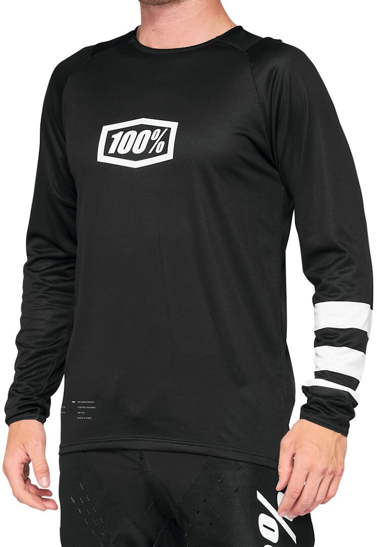 100% Long Sleeve Jersey r-core Black/White