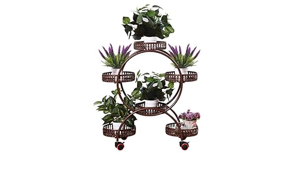 ZRHJ Soportes para Plantas para jardín, Metal macetas estanteria ...
