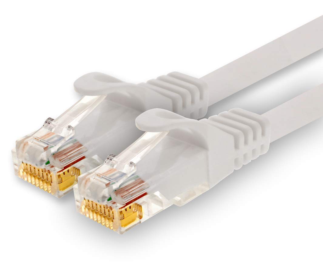 1CONN - 20m network cable, Ethernet, Lan & patch cable for maximum internet speed & connects all devices with RJ 45 socket white - 1 piece