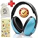 Noise Cancelling Baby Ear Protection Baby Earmuffs ~ Protect Infants and Kids Hearing with Safe, Sound Proof Baby Ear Muffs ~ Comfort Fit + Bonus Travel Bag and Stickers by ROMS Baby (Blue)