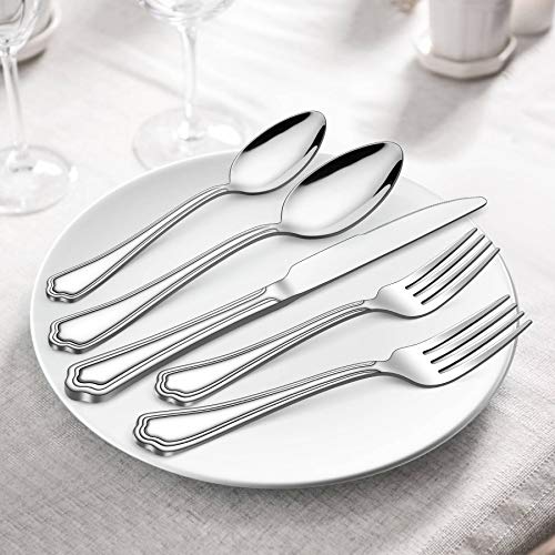 LIANYU 20Piece Silverware Set, Stainless Steel Flatware Cutlery Set
