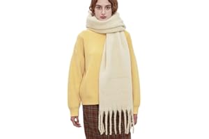 OUNIYA Large Chunky Scarf Oversized Fluffy Scarves Blanket Big Wool Thick Winter Warm