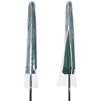 Yescom Portable Waterproof Outdoor Patio Umbrella Cover Bag Transparent PVC Protective w/Zipper Fit 6 7 8 9 10 Umb