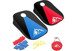 Portable Cornhole Board Set with 8 Bean Bags and Carrying Bag,3ft x 2ft Corn Hole Game for Adults Outdoor Toss Game Sets for 