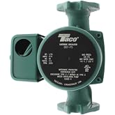 Taco 007-F5 Cast Iron Circulator, 1/25 HP Pump with Universal Pump Flange Gaskets and Wire Gland, Green