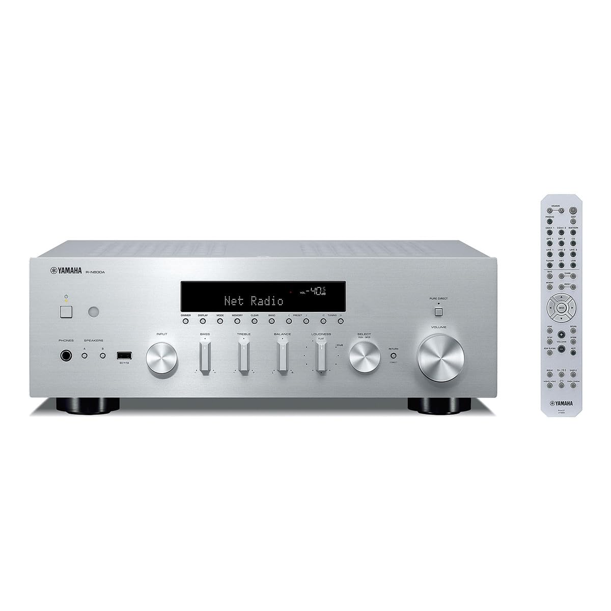 R-N600A Network Receiver with Streaming, Phono and Built-in DAC, Silver