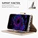FYY Leather Case with Mirror for Samsung Galaxy S8 Plus, Leather Wallet Flip Folio Case with Mirror and Wrist Strap for Samsung Galaxy S8 Plus Gold