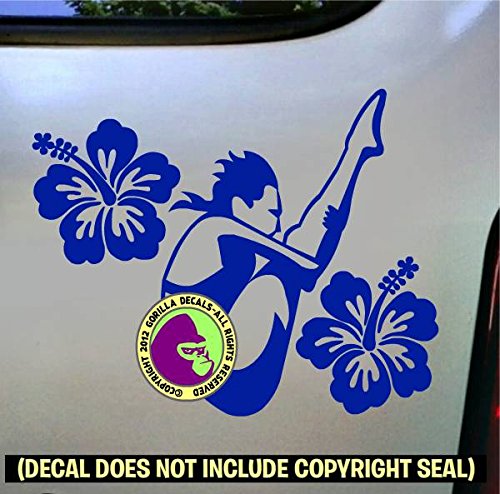 HIBISCUS SPRINGBOARD DIVER FEMALE Vinyl Decal Sticker E