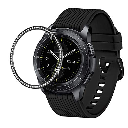 Dsytom Jewelry Bezel Ring Compatible with Galaxy Watch Bezel 42mm,Gear Sport Watch Bezel Cover Protector Adhesive Loop Anti Scratch Design for Samsung Galaxy Watch 42mm/Gear Sport(Black)