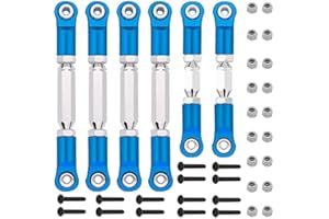 AIYIHOBBY Aluminum Adjustable Tie Rods & Turnbuckles Toe Links Set Linkage Steel for 1/10 Arrma Senton 4X4 550 Granite 4X4 550 Replace AR330446 AR330515(Blue)