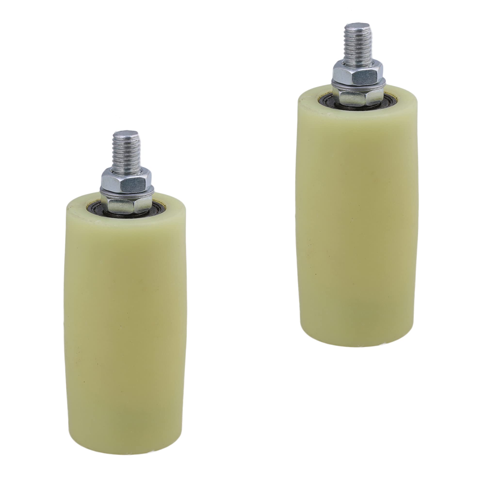 CNBTR 50x100 mm PP Bearing Guiding Wheel M12 for Electric Door Wheel Yellow Pack of 2