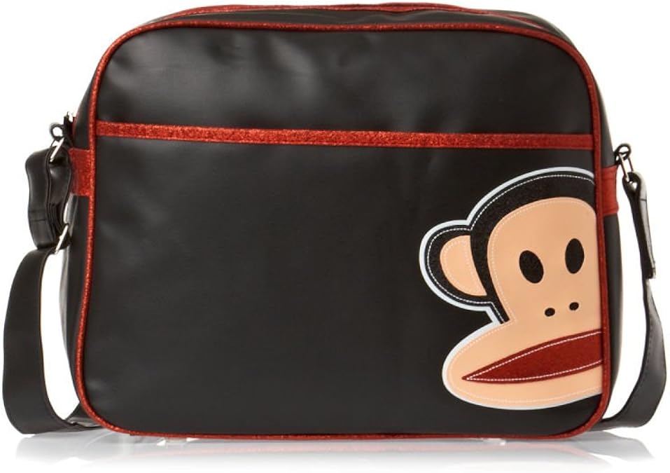 Paul Frank Red and Black Julius Monkey Messenger Bag / School Bag