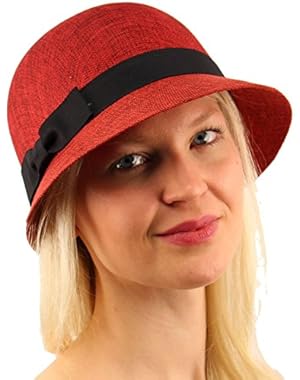 1920s Linen Cotton Ruffle Ribbon Bow Derby Bucket Bell Cloche Sun Cap Hat