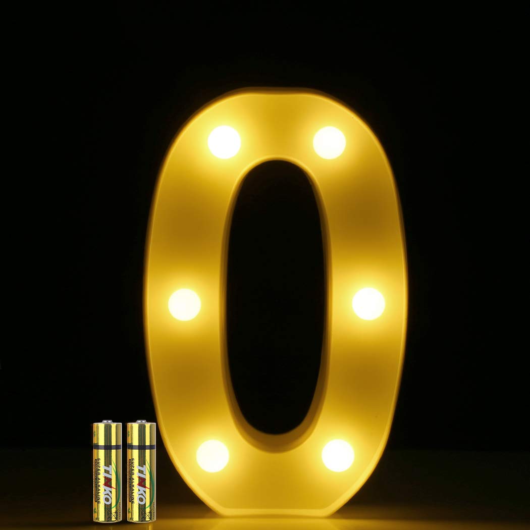 HONPHIER® LED Number Lights Marquee Decoration Light Up Numbers Night Light Lights Sign for Home Party Wedding Anniversary Decor Battery Operated (0)