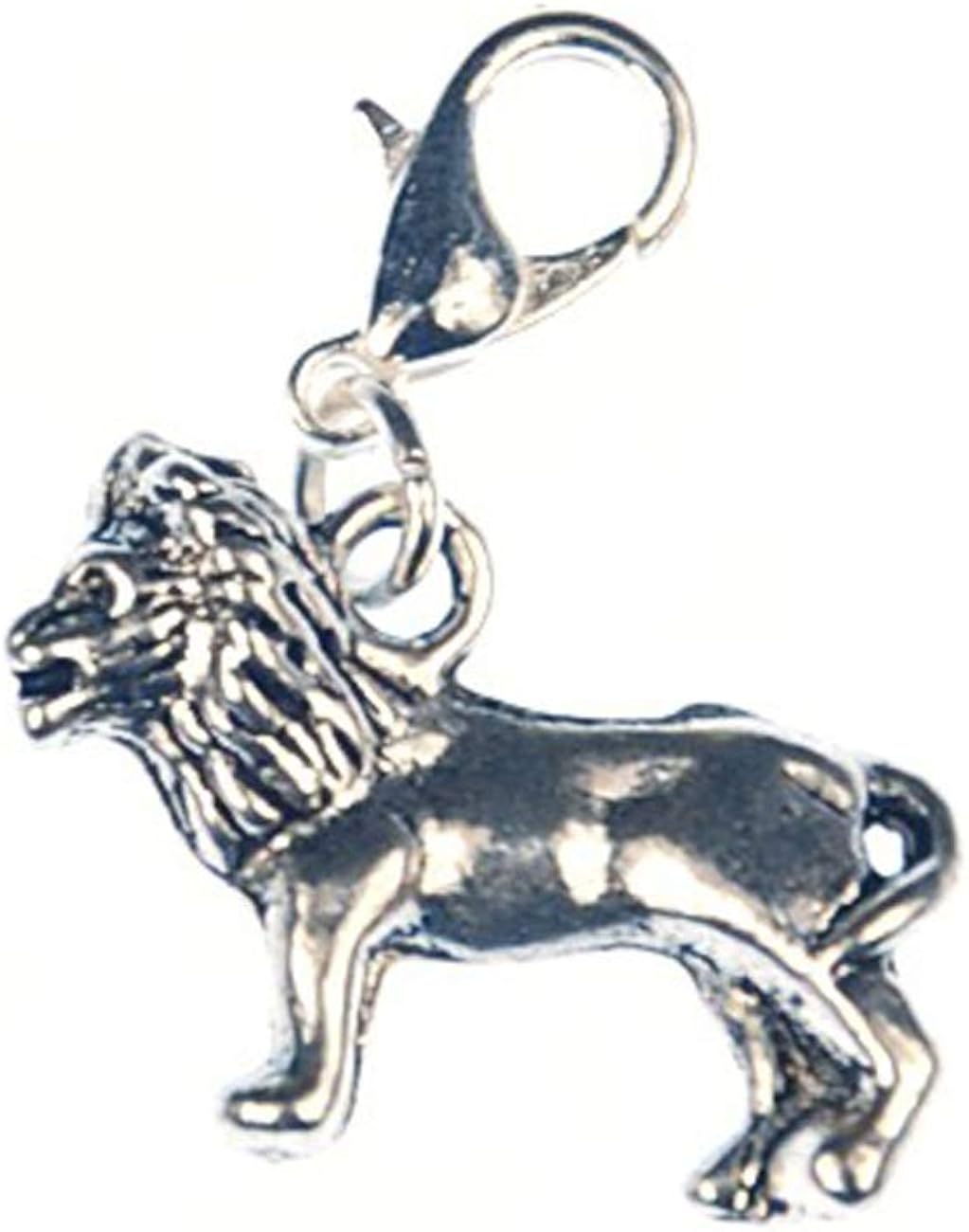 Miniblings Leo Lion Charm Pendant for Bracelet Afrika Silver New, 22mm
