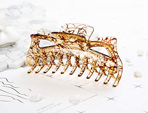 Prettyou 5.5" Large Crystal Plastic Hair Claw Banana Clips for Women,pack of Two (Colorset-No.9)