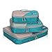 Hynes Eagle Travel Compression Packing Cubes Expandable Packing Organizer 3 Pieces Set Teal