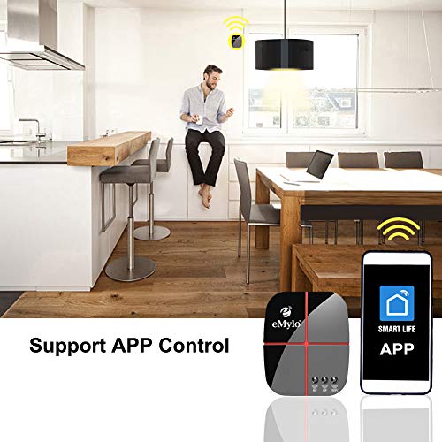 eMylo Smart Wifi Relay Switches Wireless 433Mhz RF Remote Control Light Switch Timer Controller For Household Appliance Compatible with Alexa, Google Home DC 5V-24V 2 Channels