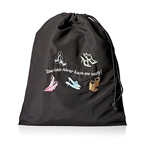 Miamica Travel Accessories, You Can Never Have Too Many Shoe Bag, Black