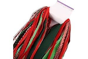 AONEFUN Christmas Ribbon for Crafts Holiday Ribbon for Gift Wrapping Holiday Ribbon Fabric Scraps Gift Ribbon for Gift Wrapping Fabric Ribbon Satin Ribbon Fringe Trim Grosgrain Ribbon Approx 30 Yd