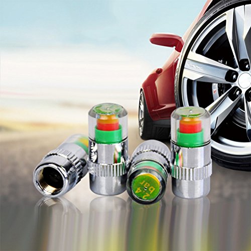 Daycount 4 Pcs 2.4 Bar 35 PSI Auto Car Tire Pressure Monitor Valve Stem Caps Sensor Indicator Alert Diagnostic Tools Kits - Thumbnail 6