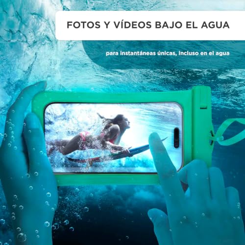 ONEFLOW Funda impermeable para Samsung Galaxy A02s, ventana táctil y cámara, correa y correa para colgar, color verde
