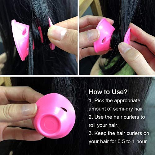 Magic Hair Curlers, Shellvcase 40 Pack Silicone Hair Curlers Rollers No Heat & Clips DIY Curling Styling Tools for Women Gift (20PCS Large & 20PCS Small/Pink)