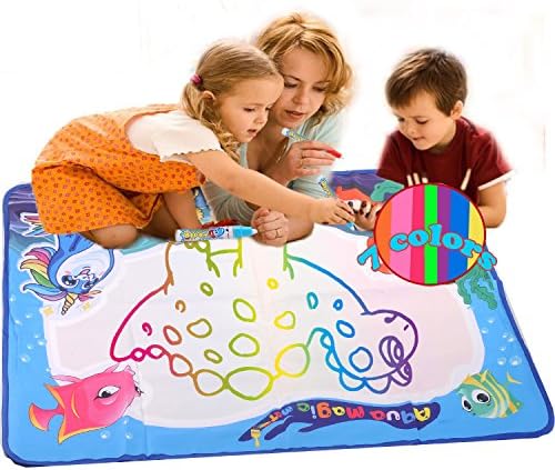 URUShield Water Drawing Mat Kids Doodle Painting Magic Writing Toys for Boys Girls Educational Learning Gift (35 X 27 INCH)