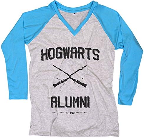 Harry Potter Women T-Shirt Hogwarts alumni shirt Everytees Long Sleeve Baseball Raglan Gift for Women Small
