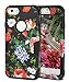 TOPSKY Compatible with iPhone 6S Case,iPhone 6 Case, [Heavy Duty] Three Layers Rugged Armor Shockproof Soft Silicone Anti-Scratch Anti-Fingerprint Hard PC Protective Case for iPhone 6/6s,Flower 2 Black