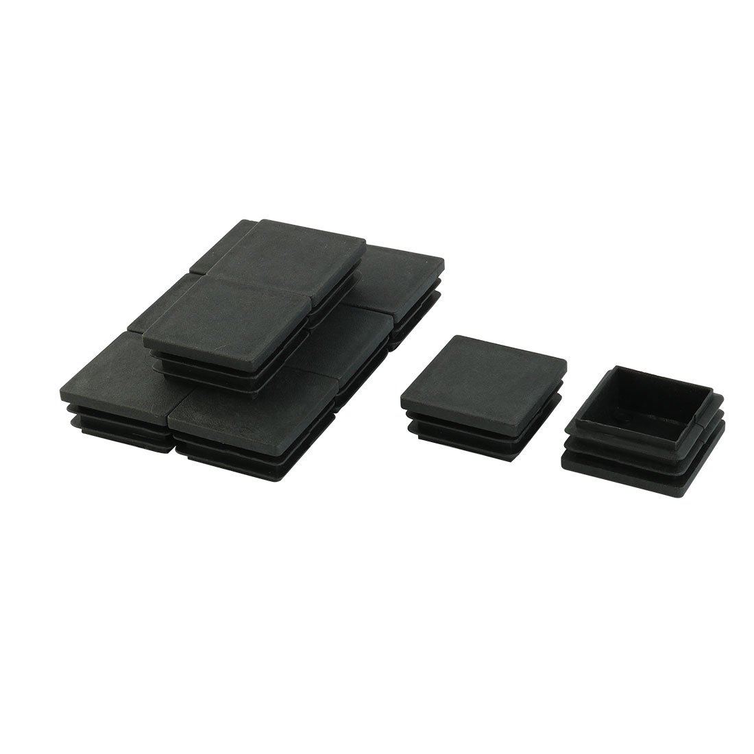 sourcing map 40mm x 40mm Plastic Square Tube Inserts End Blanking Caps Black 10 Pcs