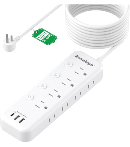 EP 9 Ft Heavy Duty Extension Cord – 14 Gauge 3 Prong SPT-3, Flat Plug, 15A 1875W, Grey, UL-Listed For Appliances