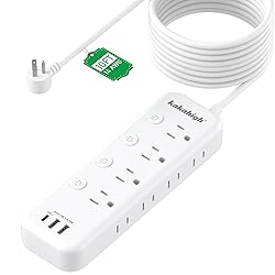 10FT Heavy Duty Power Strip with Individual
